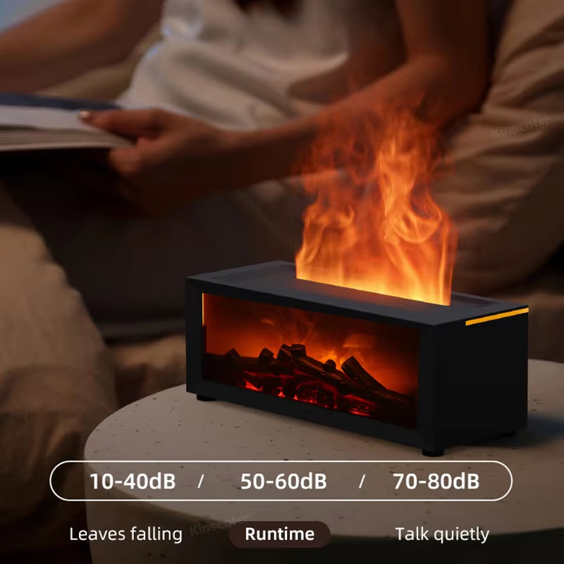 Simulated Fireplace Aroma Diffuser & Humidifier - Essential Oil Diffuser with Timer, Remote Control & Colorful Night Light - Perfect Home Decor & Unique Gift Idea!
