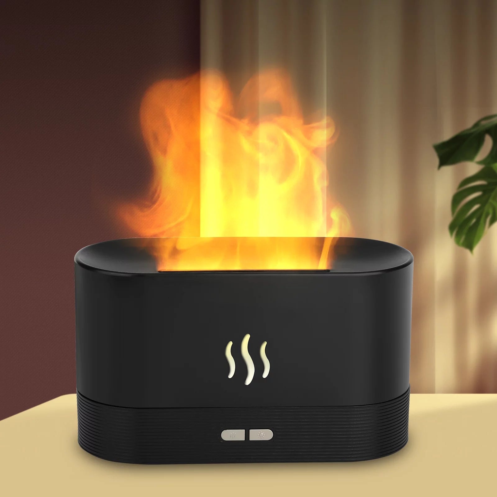 180ml Flame Air Humidifier & Essential Oil Diffuser - 3D USB Aroma Diffuser with 7 Color LED Lights, Perfect for Home, Office, Spa & Gym! Enhance ambiance and wellness with soothing scents and vibrant lighting.